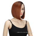 Bob straight synthetic wig front lace for black women deep straight wave lace middle part swiss lace synthetic wigs